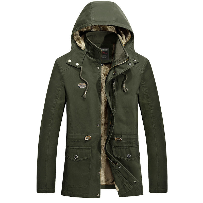 Herren Parka mit Teddyfutter in Kapuze, Utility‑Taschen und Kordelzug Echo Archiv