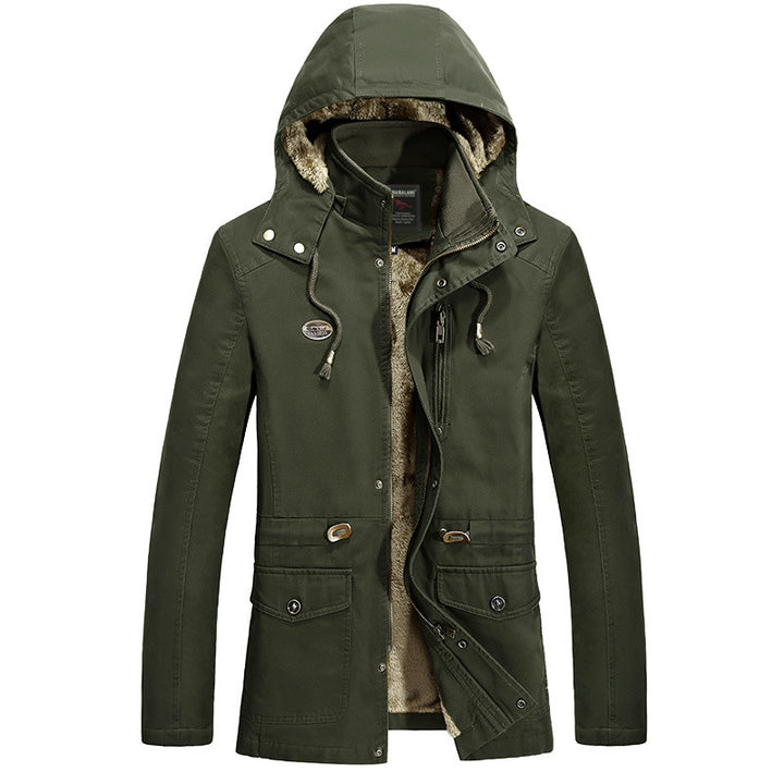 Herren Parka mit Teddyfutter in Kapuze, Utility‑Taschen und Kordelzug Echo Archiv