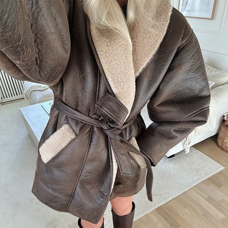 Damen Lässige jacke mit weichem Futter und praktischen Taschen Echoarchiv
