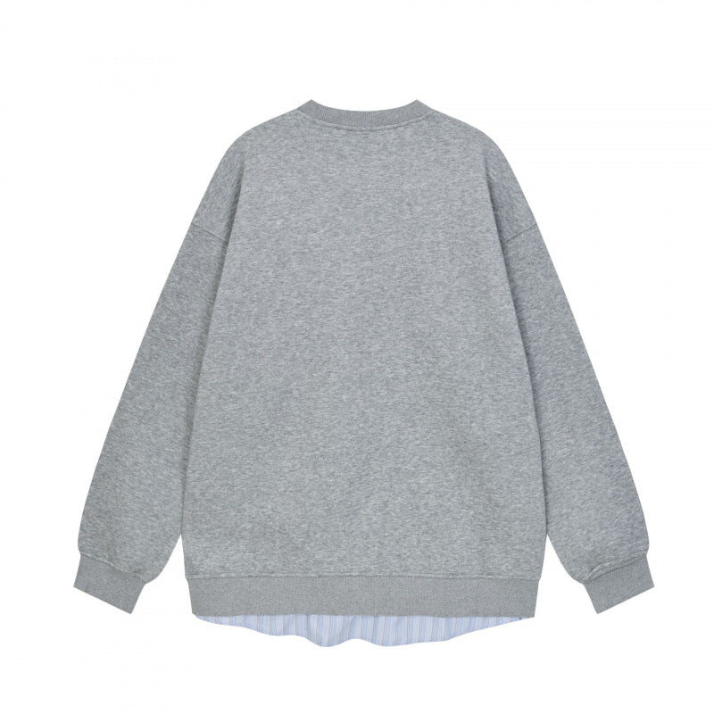 Damen Oversize-Sweatshirt mit integriertem Hemd‑Einsatz und sichtbarer Knopfleiste Echo Archiv