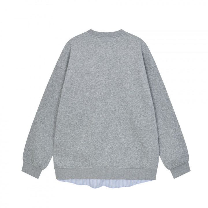 Damen Oversize-Sweatshirt mit integriertem Hemd‑Einsatz und sichtbarer Knopfleiste Echo Archiv