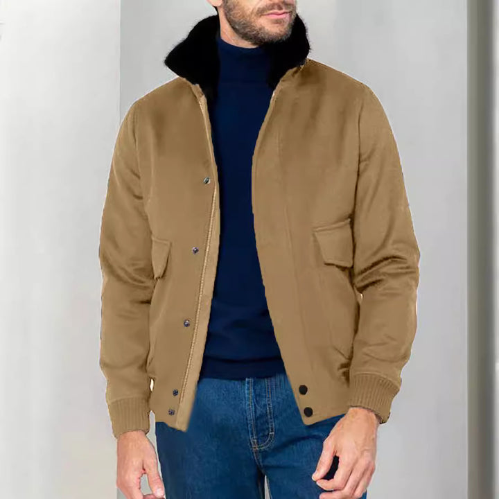 Herren stilvolle Übergangsjacke mit weichem Kragen und praktischen Eingrifftaschen Echoarchiv