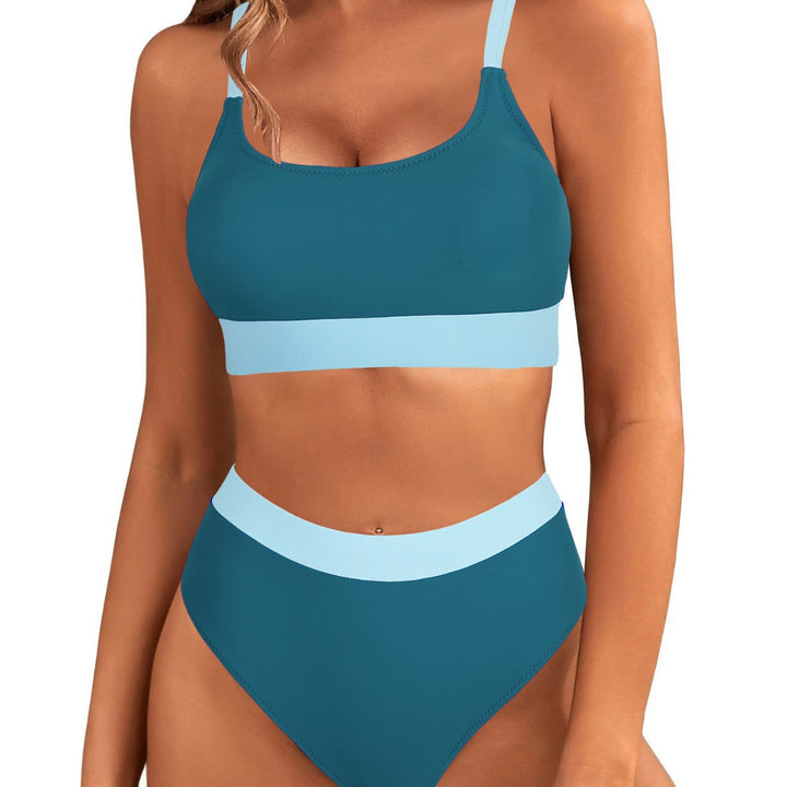 Damen Bikini-Set mit farbblockierendem Design und hohem Bund Echo Archiv
