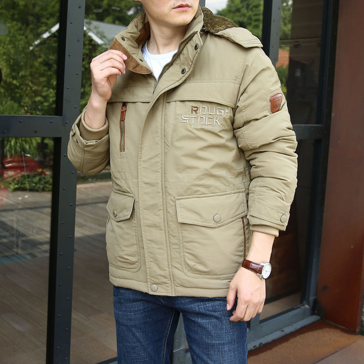 Herren isolierte Fieldparka mit Sherpa‑Kragen und Multifunktionstaschen Echoarchiv