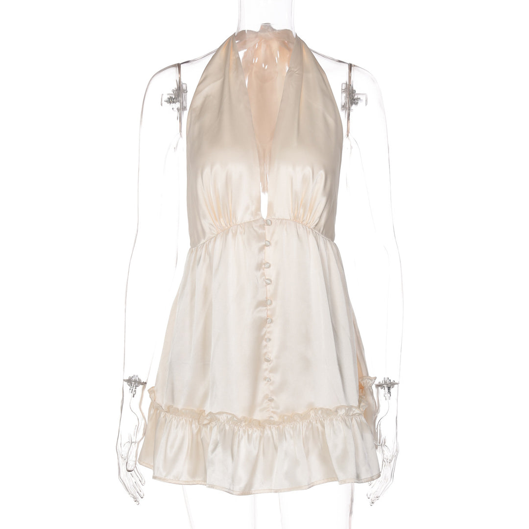 Damen Elegantes Top mit tiefem V-Ausschnitt und Rüschendetails Echo Archiv