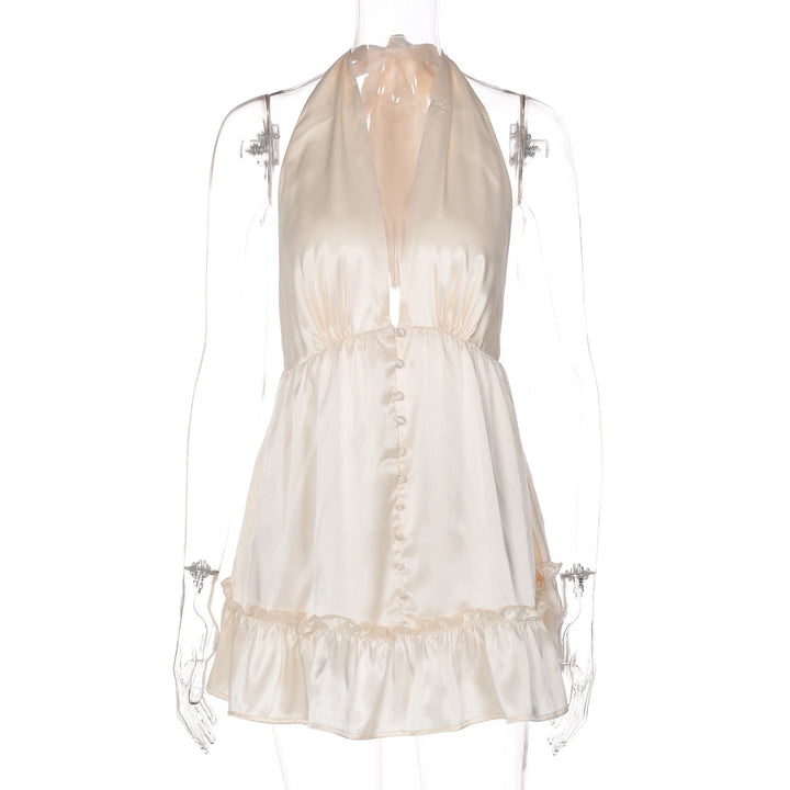 Damen Elegantes Top mit tiefem V-Ausschnitt und Rüschendetails Echo Archiv