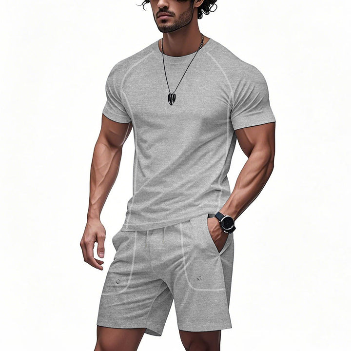 Herren Sportliches Kurzarm-Set aus atmungsaktivem Material mit praktischen Taschen Echoarchiv