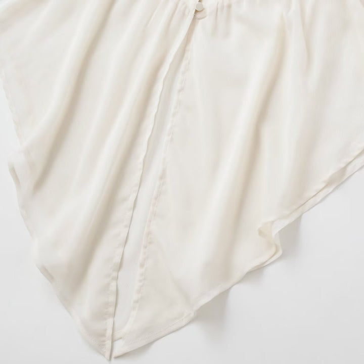 Damen fließende Tunika-Bluse mit geraffter Taille und spitzem Saum Echo Archiv