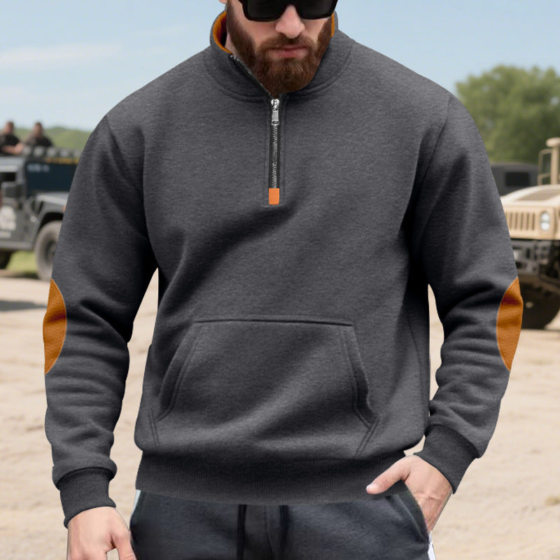 Herren hochabschließender Pullover mit praktischem Reißverschluss und Kapuzenfunktion Echoarchiv
