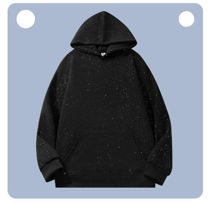 Unisex Oversize-Kapuzenpullover aus French-Terry mit Kängurutasche & dezenter Sprenkeloptik Echoarchiv