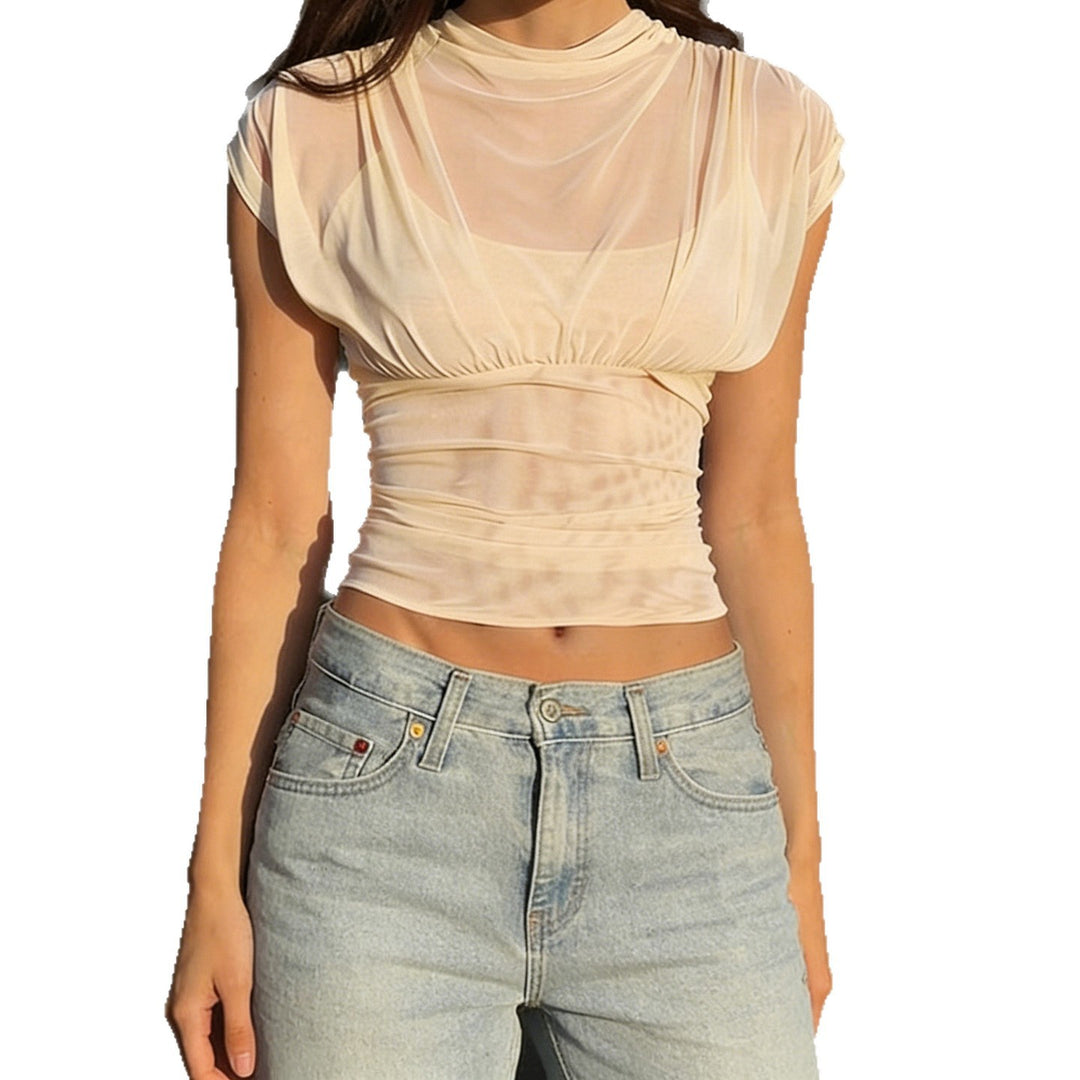 Damen Elegantes Wickeloberteil mit sanften Rüschendetails und komfortablem Schnitt Echo Archiv