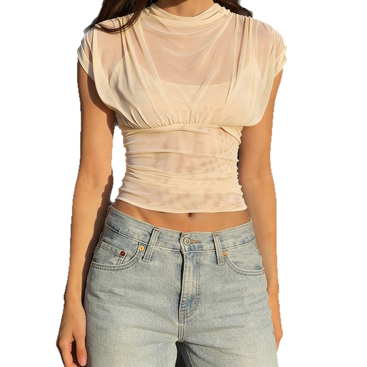 Damen Elegantes Wickeloberteil mit sanften Rüschendetails und komfortablem Schnitt Echo Archiv