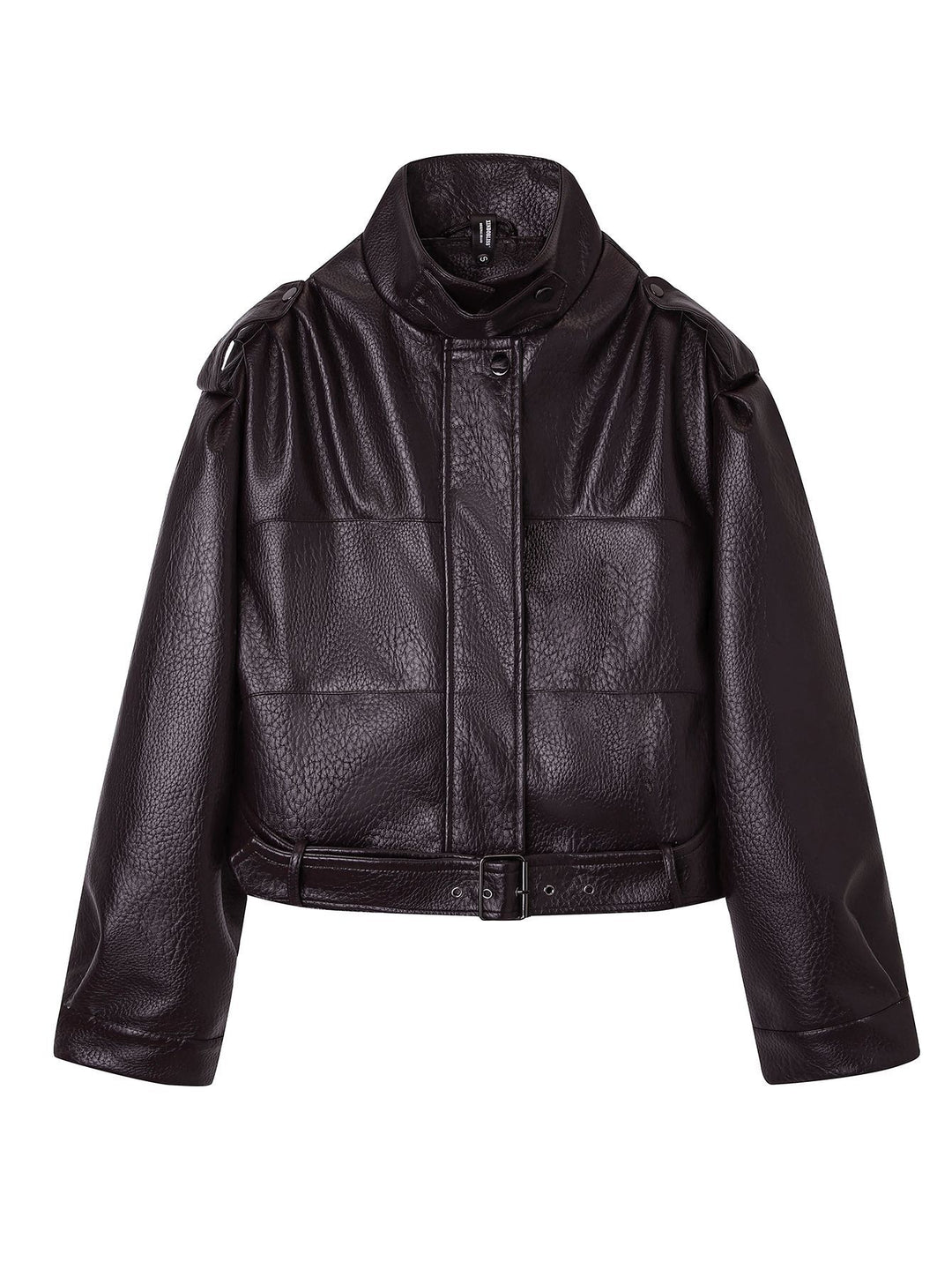 Damen Modische Kunstlederjacke mit Gürtel Echo Archiv