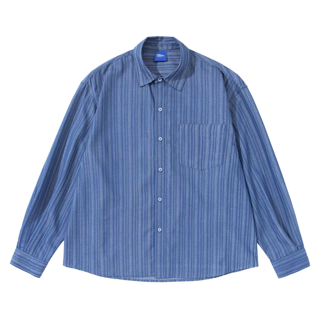 Unisex Gestreiftes Oversize‑Hemd im Boxy‑Schnitt Echoarchiv