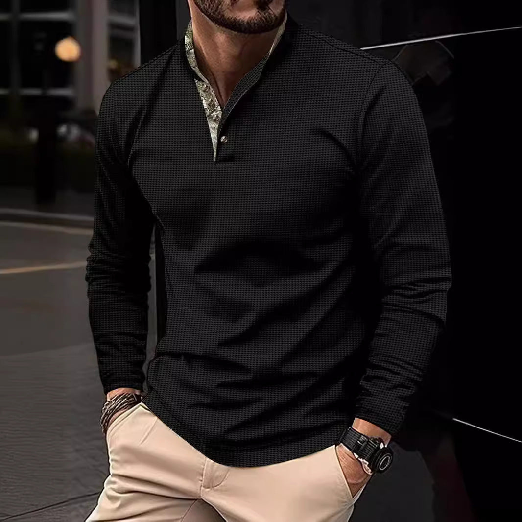 Herren Langarmshirt mit exklusivem Kragen-Design Echoarchiv