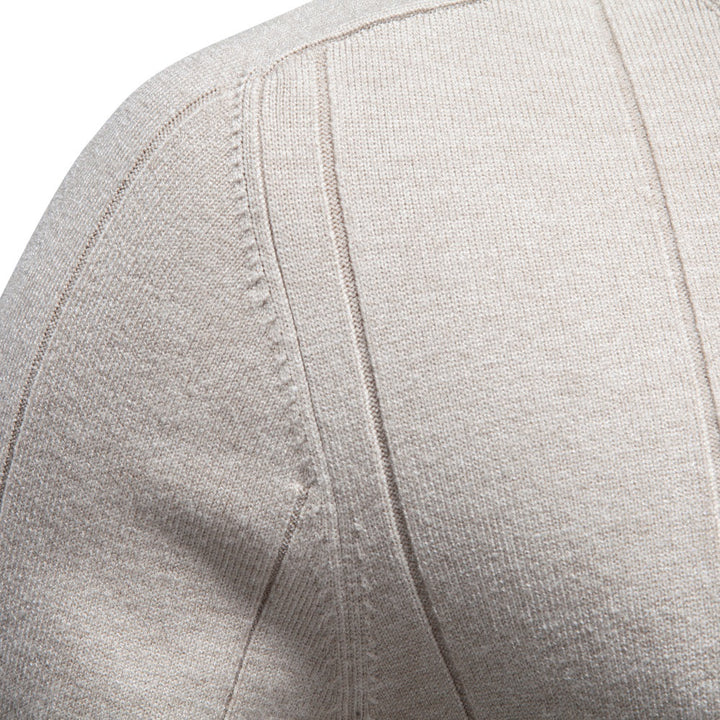 Herren Rollkragenpullover aus hochwertigem Feinstrick mit vertikaler Strukturnaht Echoarchiv