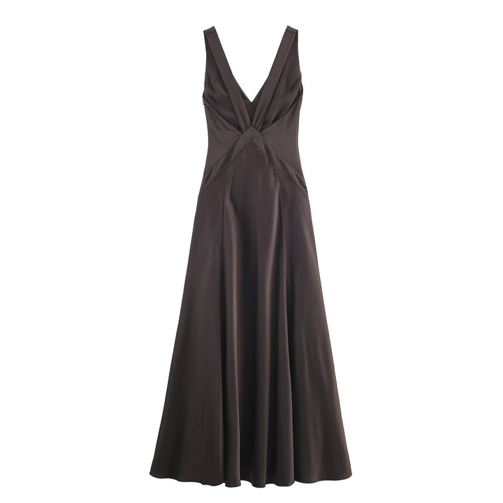 Damen Maxikleid mit elegantem V-Ausschnitt und raffiniertem Schlitz Echo Archiv