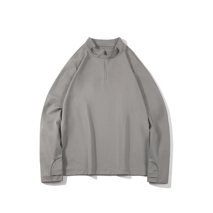 Herren Langärmeliges Halbzip-Sweatshirt mit Stehkragen und weitem Schnitt aus technischem Jersey Echo Archiv