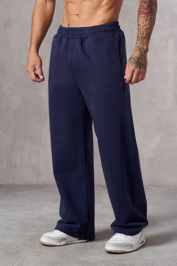 Herren Baggy Jogginghose mit elastischem Bund und seitlichen Taschen – Sorevano