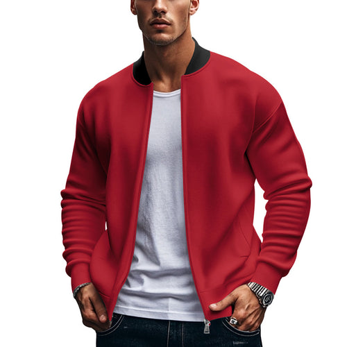 Herren modische Zip-Jacke mit hohem Kragen und elastischen Bündchen Echoarchiv