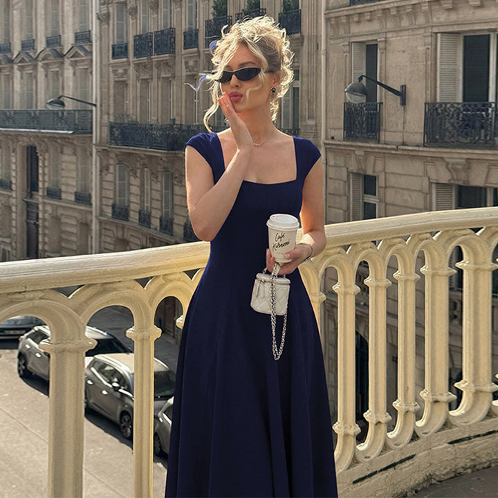 Damen Elegantes Maxikleid mit quadratischem Ausschnitt und fließendem Rock Echo Archiv