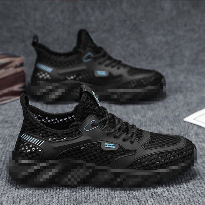 Herren Atmungsaktiver Mesh-Freizeitsneaker mit strukturierter Wellen-Plateausohle Echoarhiv