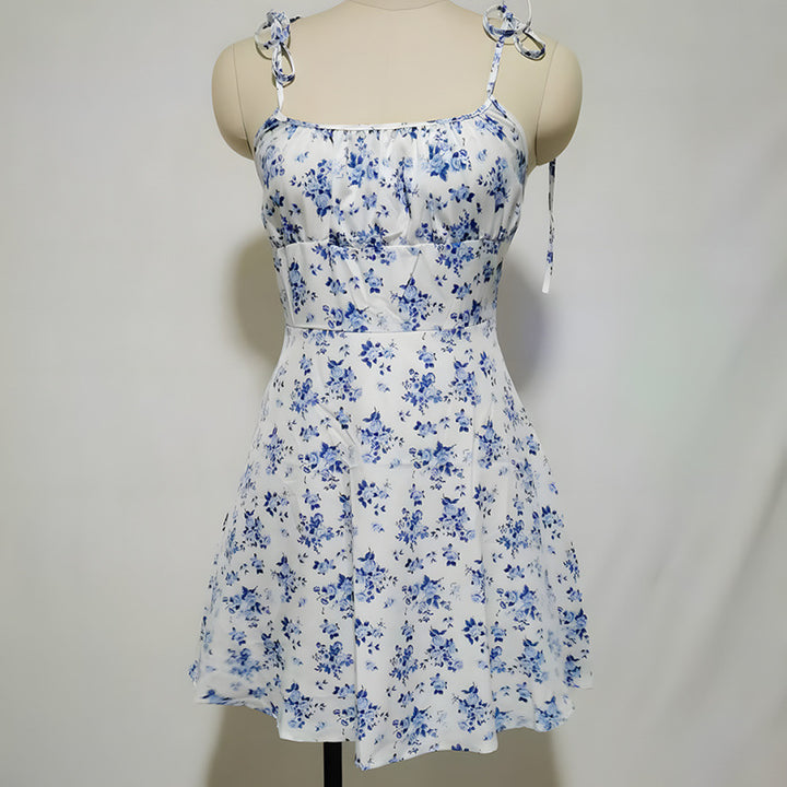 Damen Sommerliches Blümchenkleid mit verstellbaren Spaghettiträgern Echo Archiv