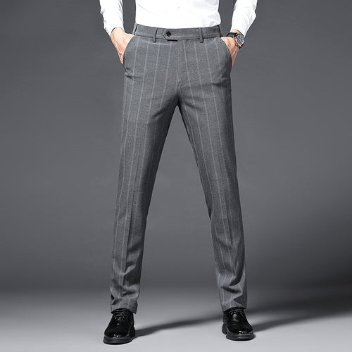 Herren elegante gestreifte Anzughose Echoarchiv