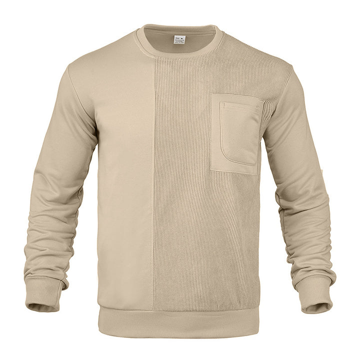 Herren lässiger Sweatshirt mit strukturiertem Design und praktischer Brusttasche Echoarchiv