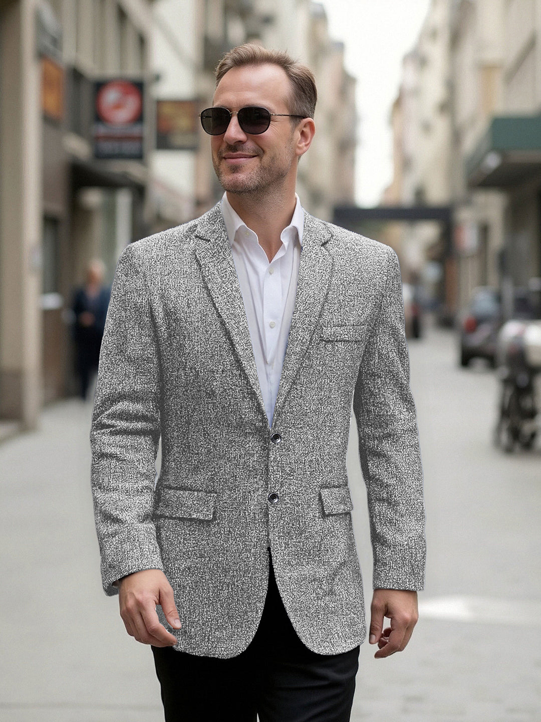 Herren eleganter Blazer aus strukturiertem Gewebe Echoarchiv
