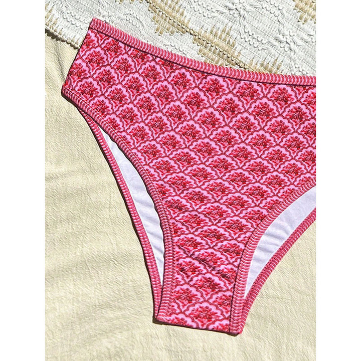 Damen Hochtailliertes Bikini-Set mit elegantem Muster Echo Archiv