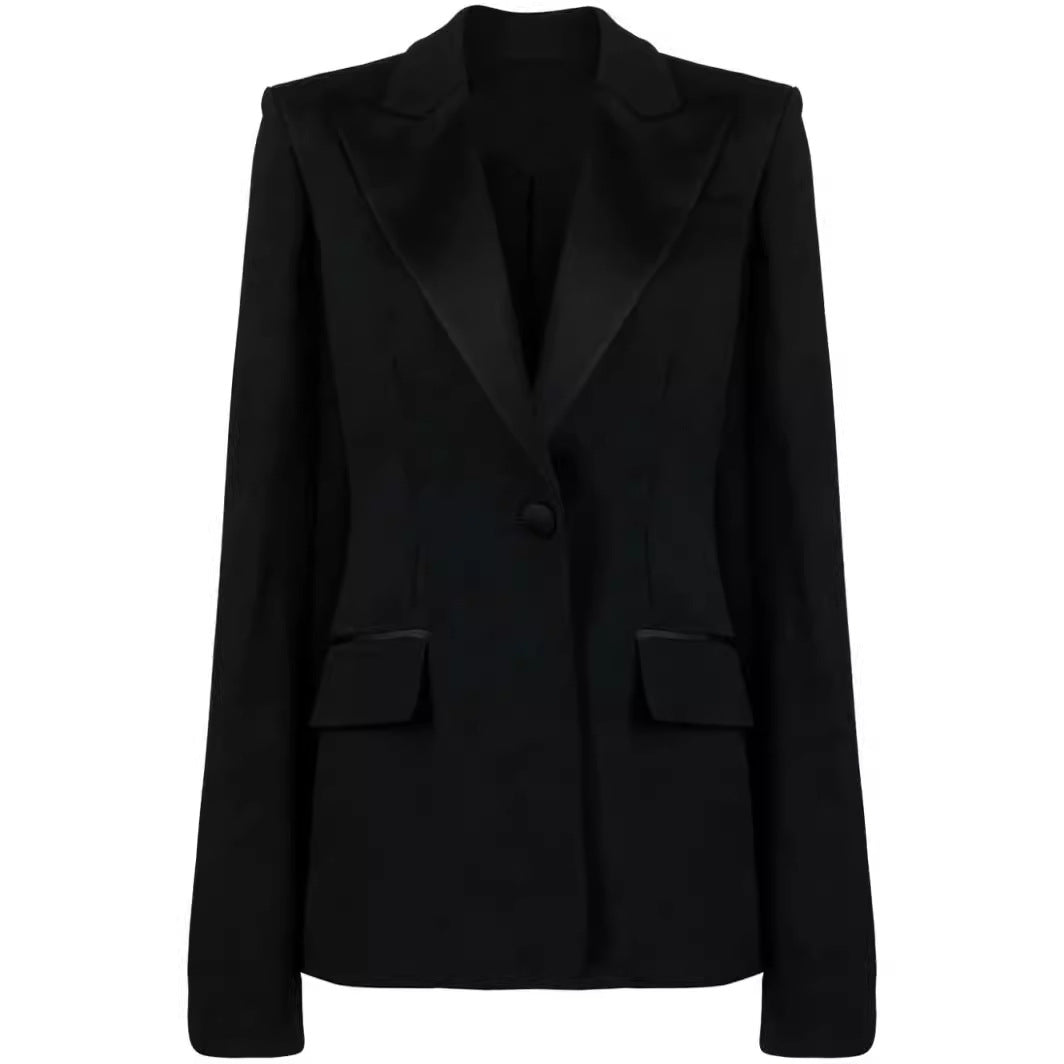 Damen Zweiteiliges Abendliches Blazer-Set mit Cape-Ärmeln und ausgestellten Marlene-Hosen Echoarchiv