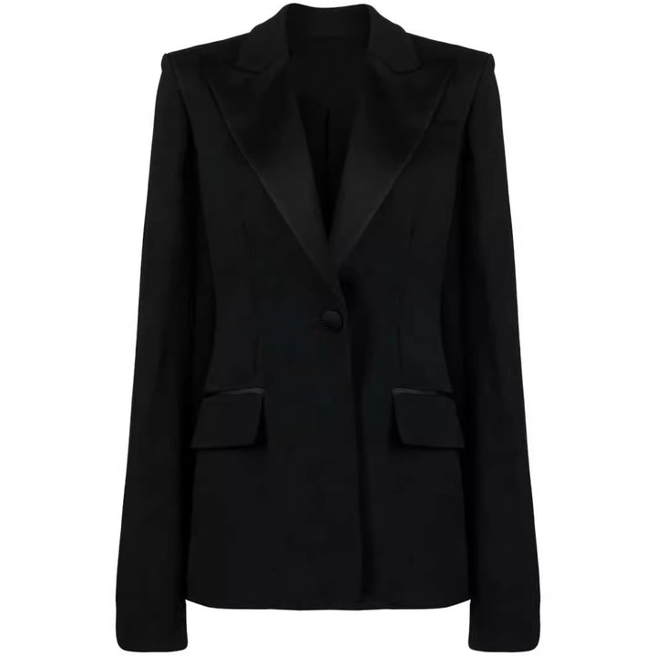 Damen Zweiteiliges Abendliches Blazer-Set mit Cape-Ärmeln und ausgestellten Marlene-Hosen Echoarchiv