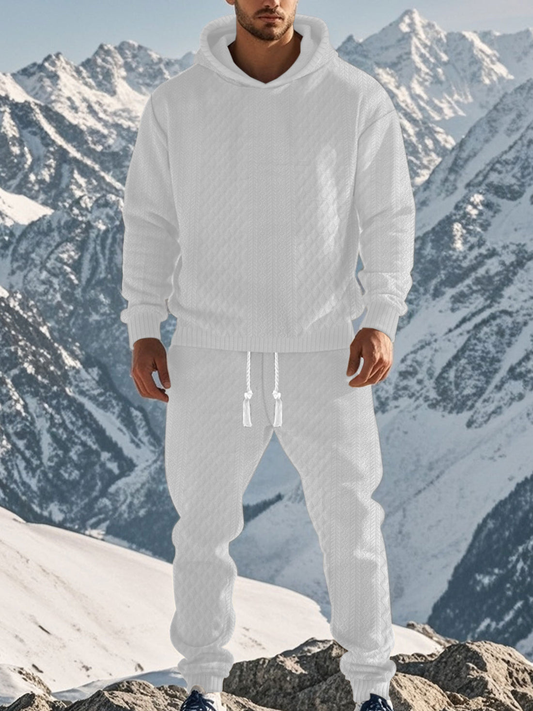 Herren sportliches Hoodie und Jogginghose Set mit strukturiertem Design – Marzano