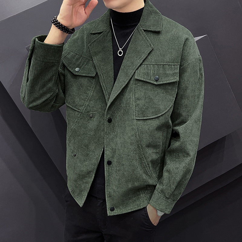 Herren lässige Hemdjacke aus cordartigem Material Echoarchiv