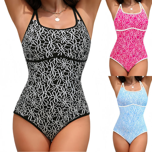 Damen Hochwertiger Badeanzug mit floralem Muster Echo Archiv