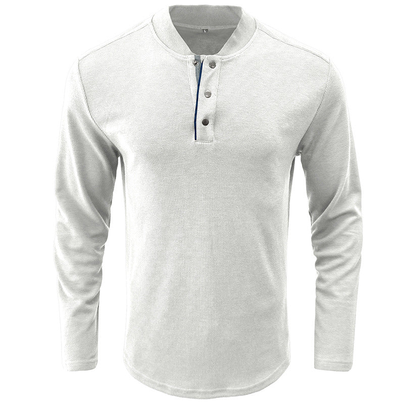 Herren Langarmshirt mit Knopfleiste im strukturierten Design Echoarchiv