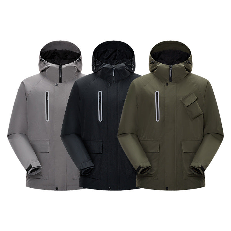 Herren Technische Regen‑Softshelljacke mit Kapuze, verschweißten Nähten und taktischen Taschen Echo Archiv