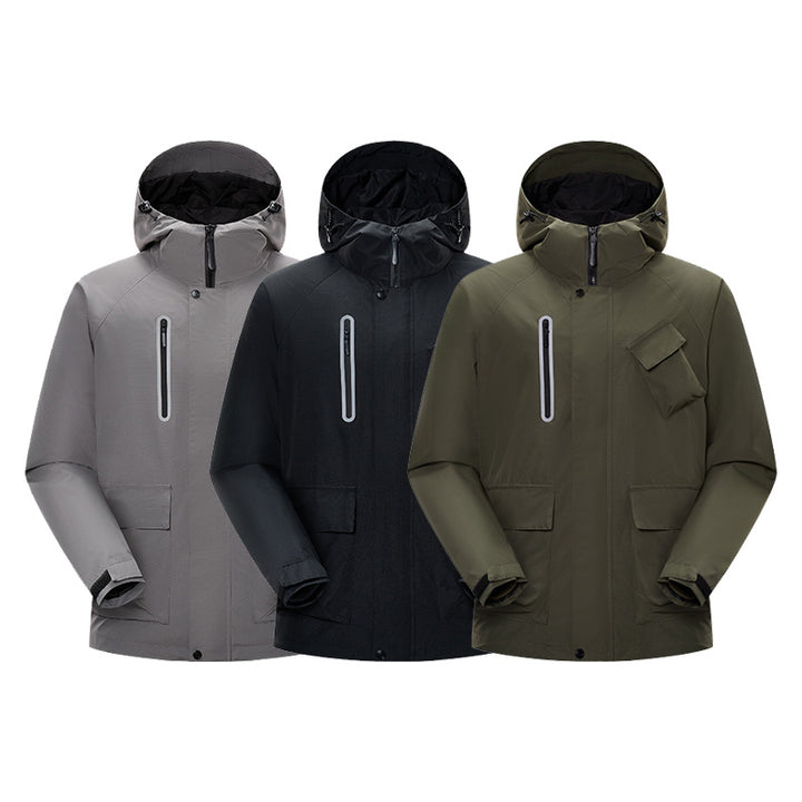 Herren Technische Regen‑Softshelljacke mit Kapuze, verschweißten Nähten und taktischen Taschen Echo Archiv