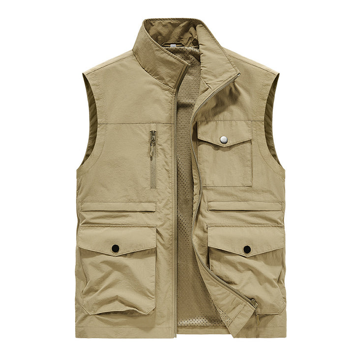 Herren nan multifunktionale Utility-Weste mit Netzfutter, durchgehendem Reißverschluss und aufgesetzten Mehrzwecktaschen Echo Archiv
