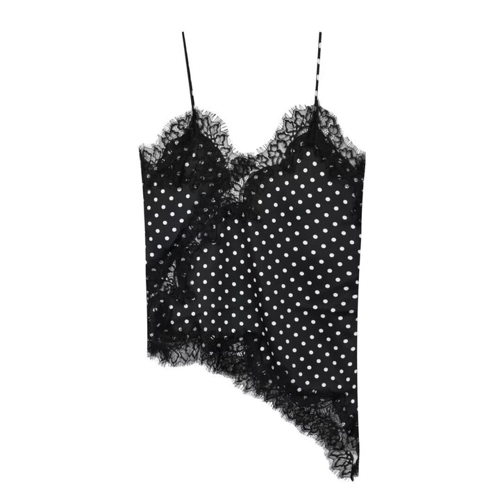 Damen-Spitzen-Camisole mit asymmetrischem Schnitt und eleganten Punkten Echo Archiv