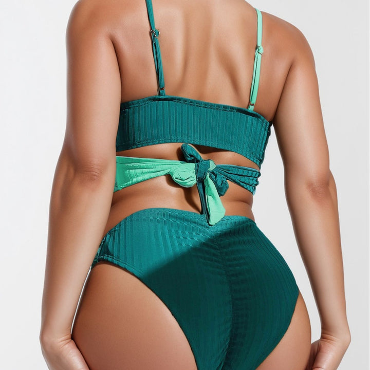 Damen Gemusterter Wickelbikini mit hochgeschnittenem Taillenbund Echo Archiv