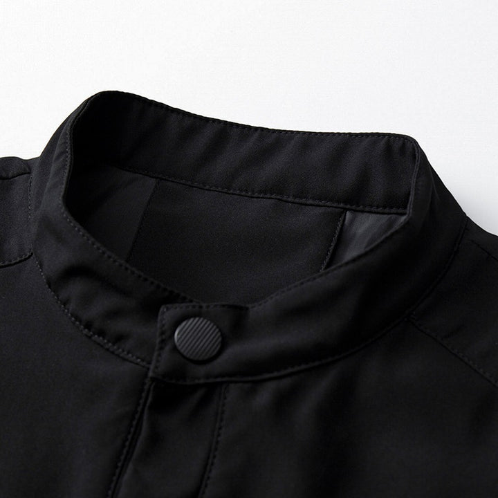 Herren Clean-Cut Stehkragen-Bomberjacke aus windabweisendem Material mit Druckknopfleiste Echoarchiv