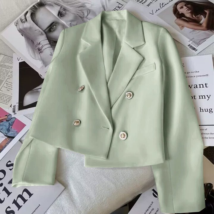 Damen Modischer Kurzblazer mit doppelt geknöpften Details Echo Archiv