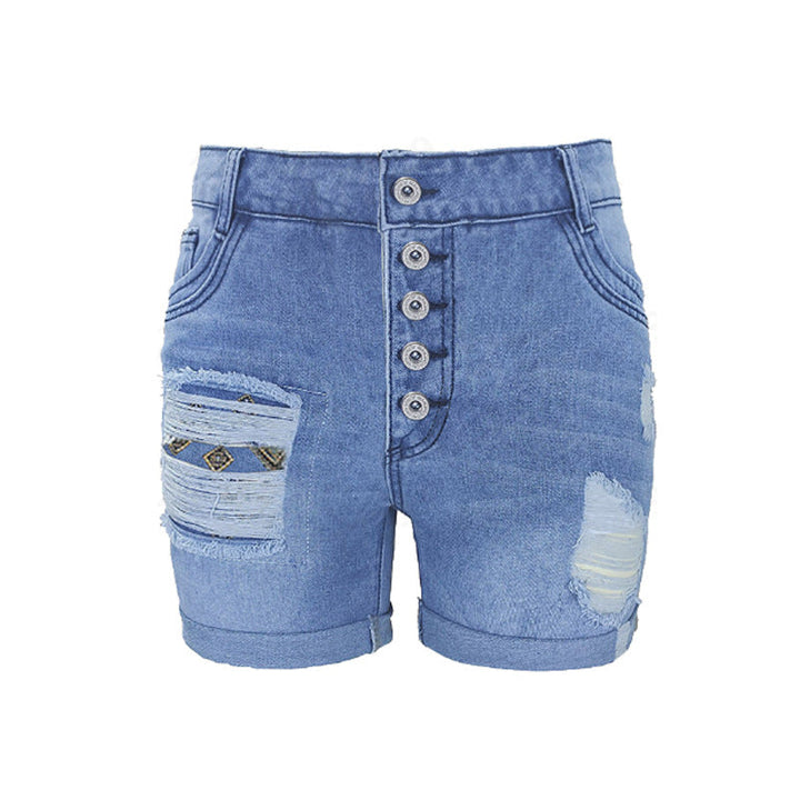 Damen JEchoarchivns-Shorts mit lässigem Fransen-Design und modischen Applikationen Echoarchiv