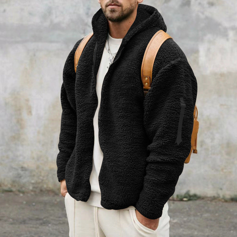 Herren Fleecejacke mit praktischem Reißverschluss und Kapuze Echoarchiv
