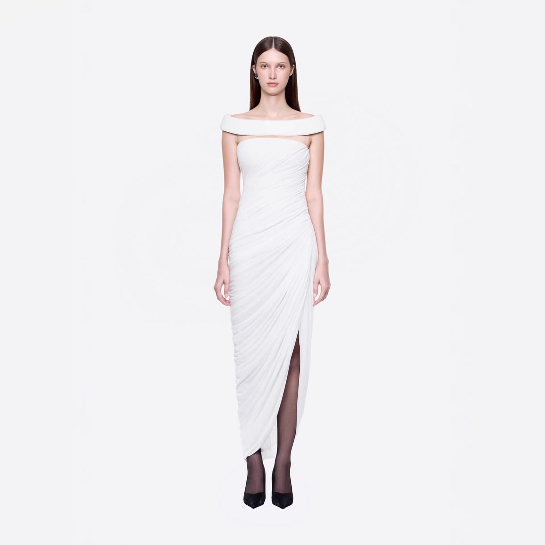 Damen Elegantes Cleopatra-Kleid mit tiefem Ausschnitt und drapiertem Rock – Élara