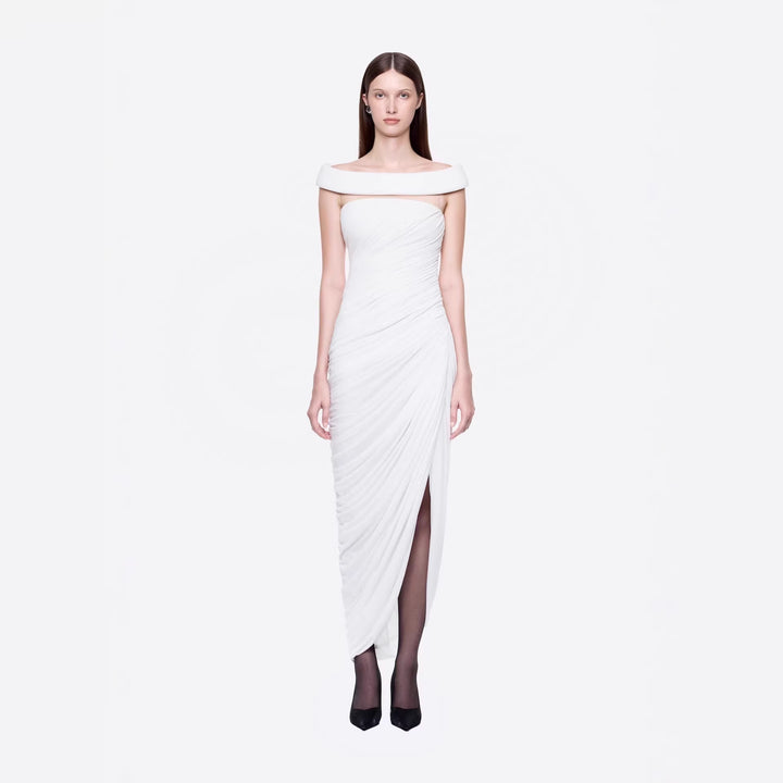 Damen Elegantes Cleopatra-Kleid mit tiefem Ausschnitt und drapiertem Rock Echo Archiv