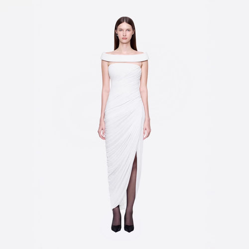 Damen Elegantes Cleopatra-Kleid mit tiefem Ausschnitt und drapiertem Rock Echo Archiv