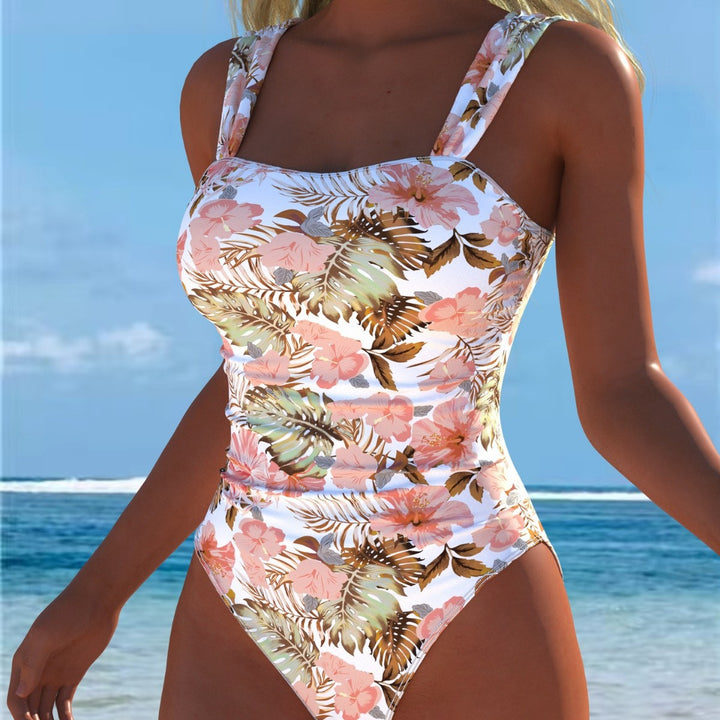 Damen Einteiliger Badeanzug mit floralen Akzenten und breiten Trägern Echo Archiv
